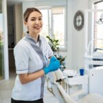 Portrait of a confident young woman working in a dentist’s office